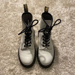 Doc martens white 1460 smooth leather lace up boots